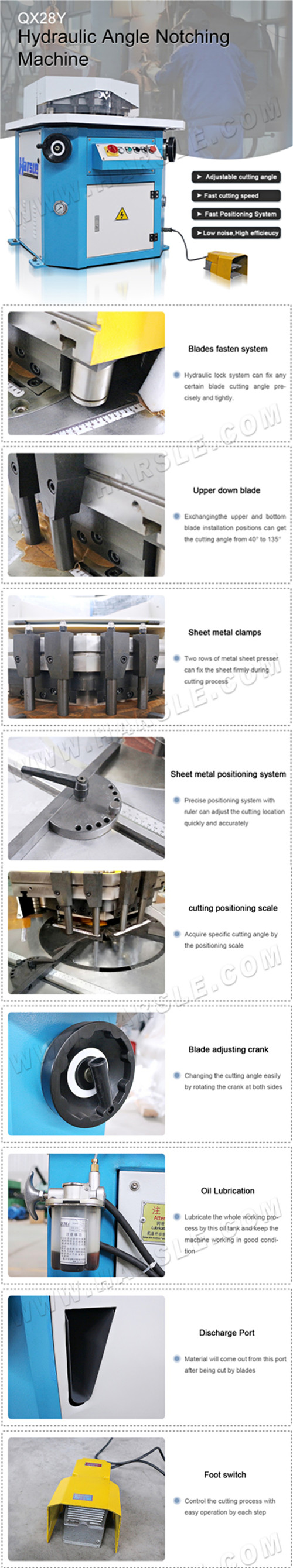 Hydraulische Ausklinkmaschine mit einstellbarem Winkel