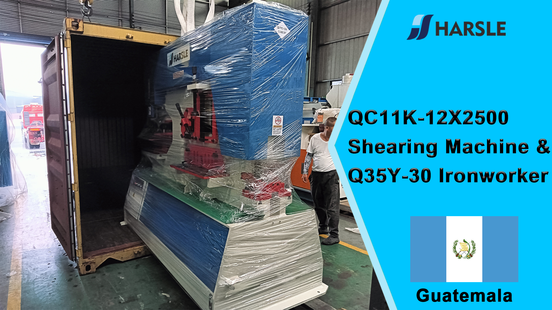 Guatemala-QC11K-12X2500 Schermaschine und Q35Y-30 Hüttenarbeiter