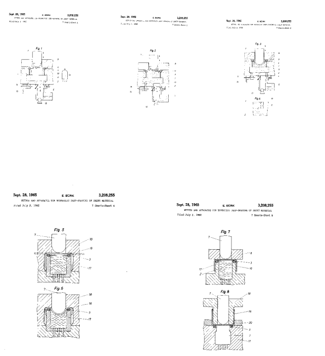 Verfahren und Vorrichtung zum hydraulischen Tiefziehen von Blattgut (1)