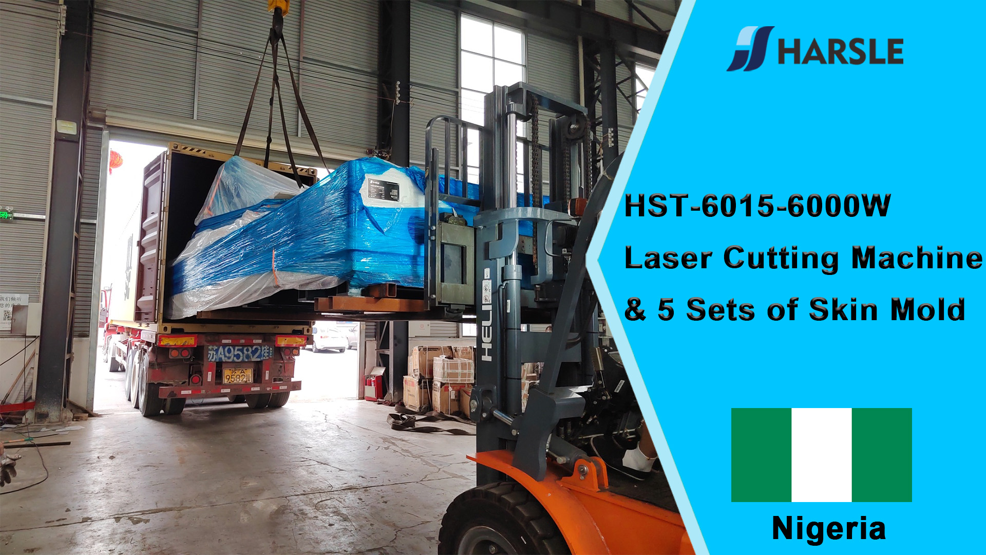 Nigeria-HST-6015-6000W Laserschneidemaschine und 5 Sätze Hautform