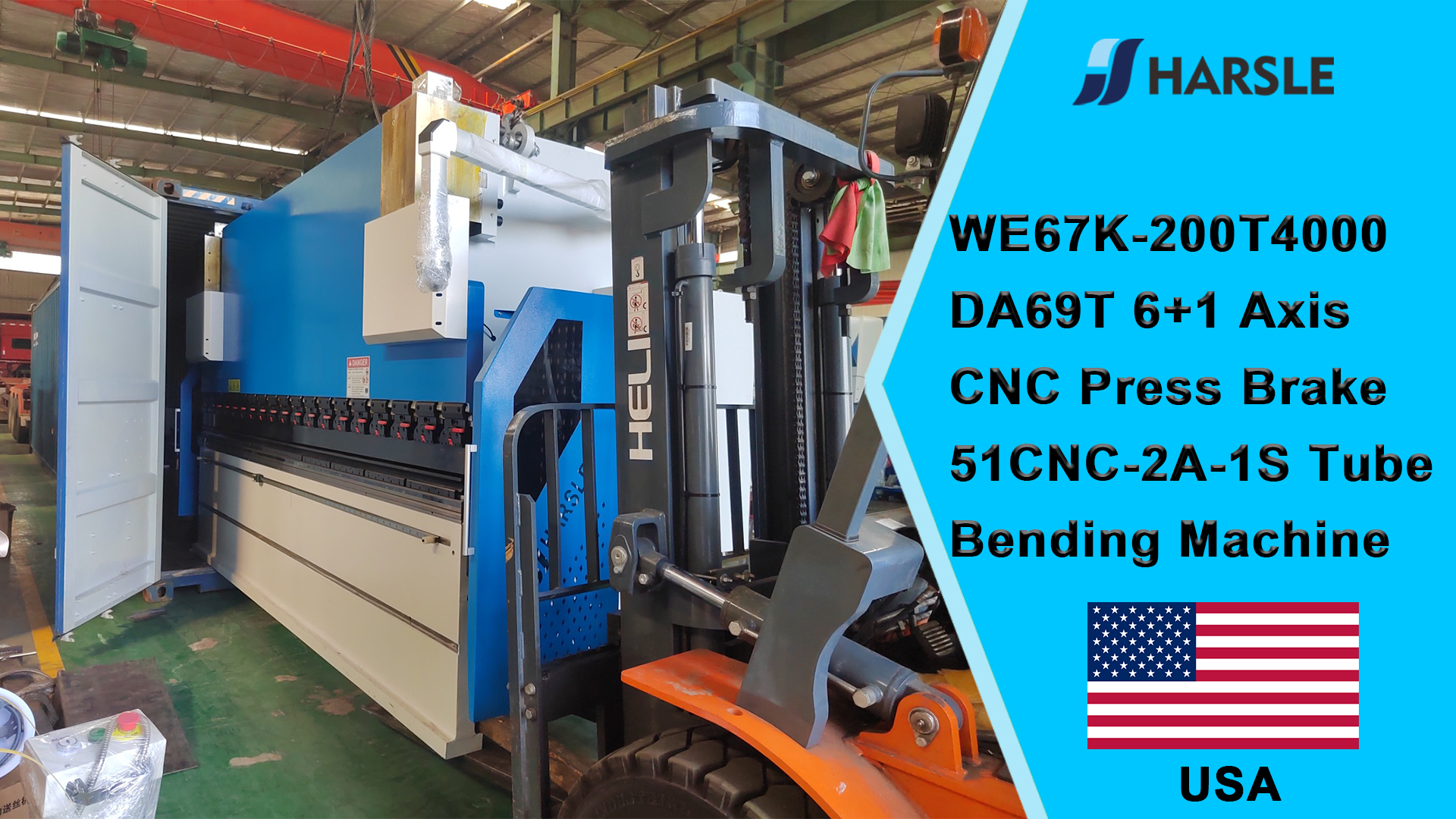 USA-WE67K-200T4000 DA69T 6+1 Achsen CNC-Abkantpresse 51CNC-2A-1S Rohrbiegemaschine