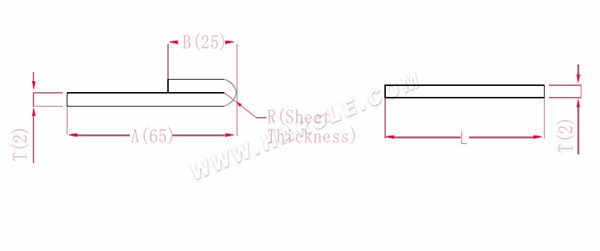 Diagramm und Berechnungsformeln für die Biegezugabe