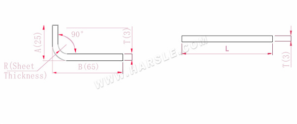 Diagramm und Berechnungsformeln für die Biegezugabe