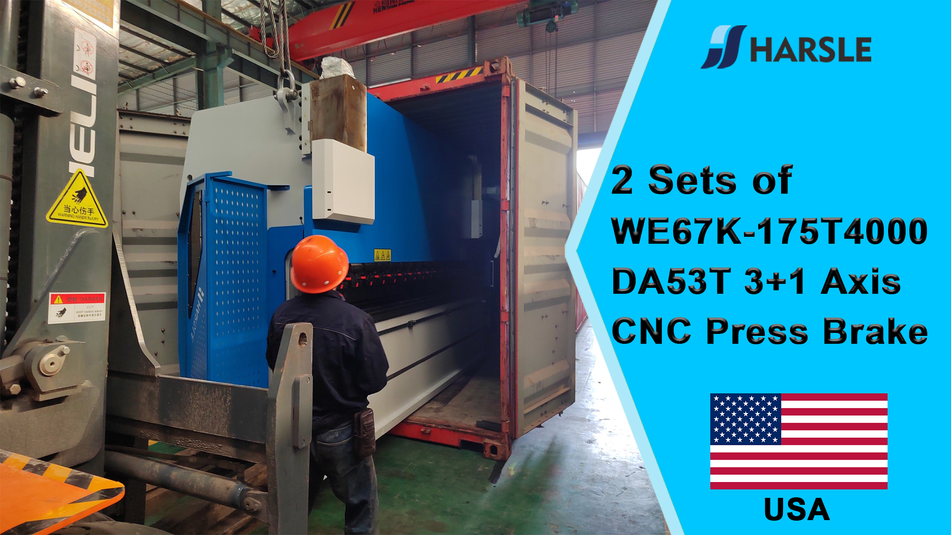 USA-2 Sätze WE67K-175T4000 DA53T 3+1-Achsen-CNC-Abkantpresse