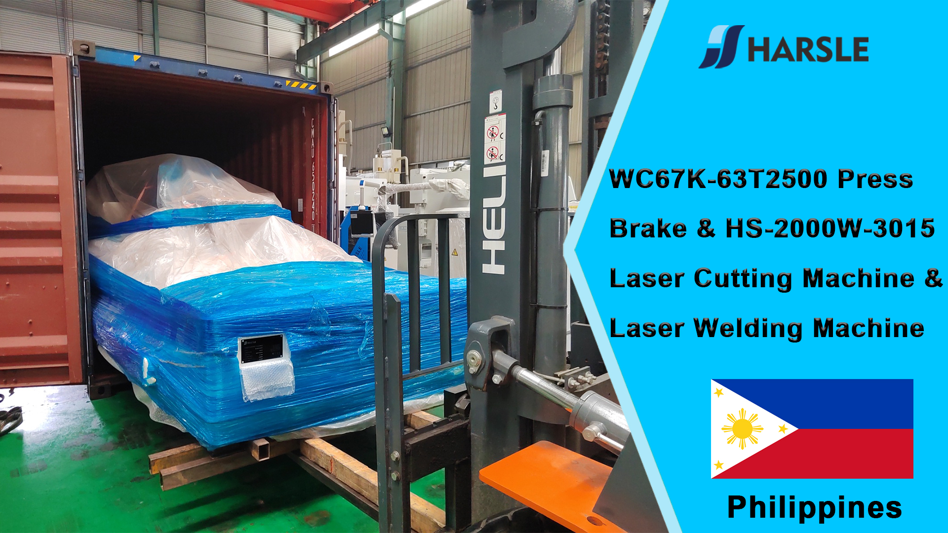 Philippines-WC67K-63T2500 Abkantpresse & HS-2000W-3015 Laserschneidmaschine & Laserschweißmaschine