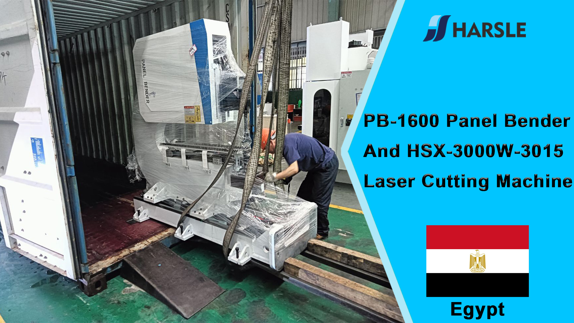 Egypt-PB-1600 Plattenbiegemaschine und HSX-3000W-3015 Laserschneidmaschine