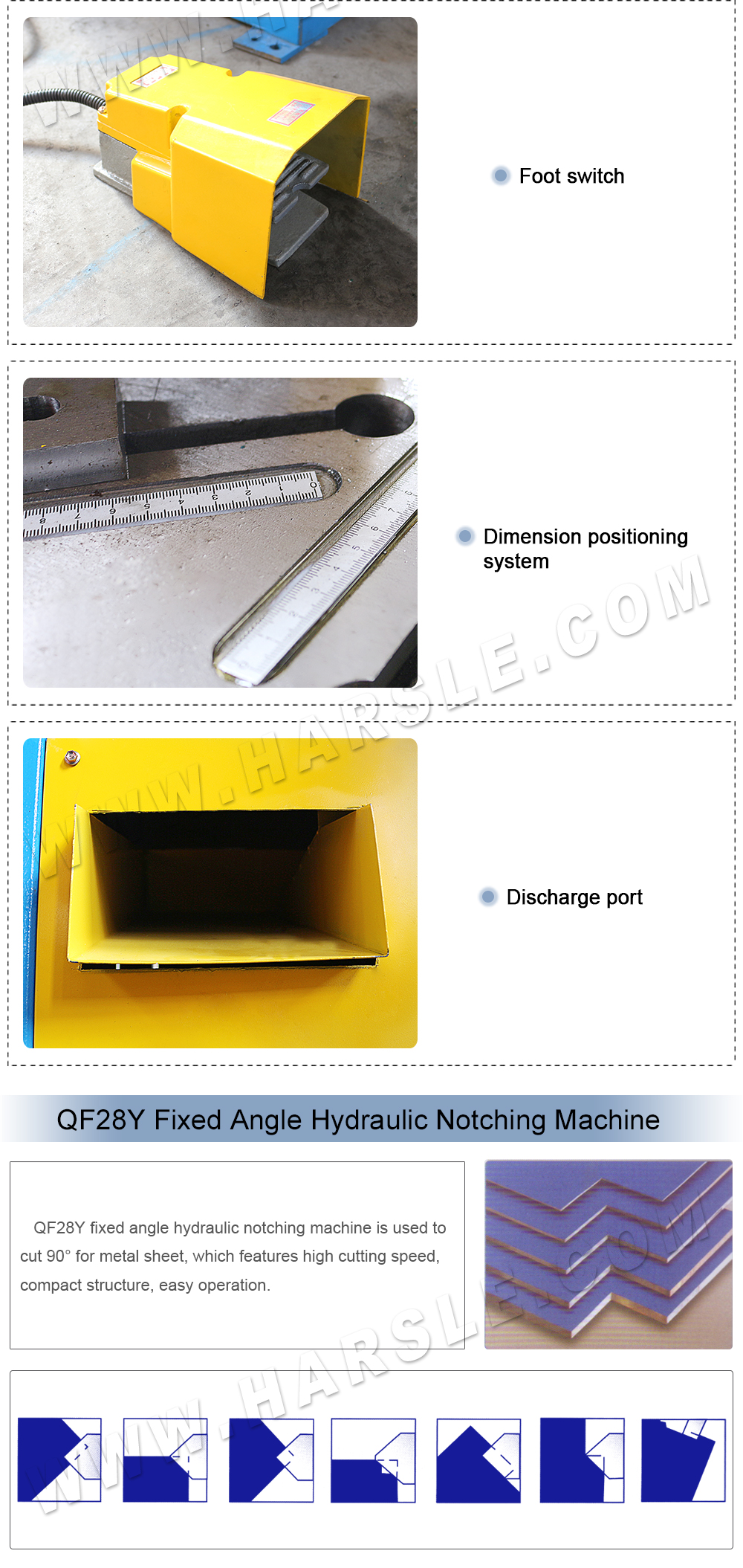 fixed angle hydraulic notching machine