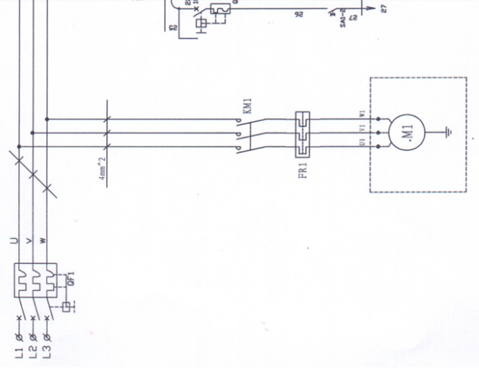 Zeichnung einer hydraulischen Schermaschine