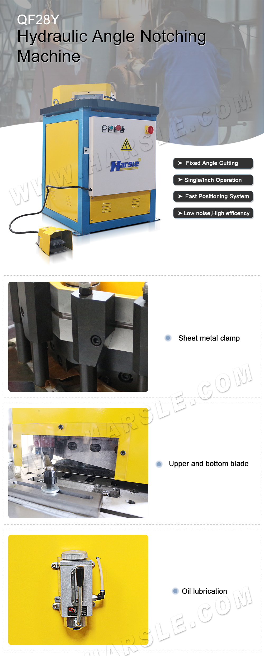 fixed angle hydraulic notching machine